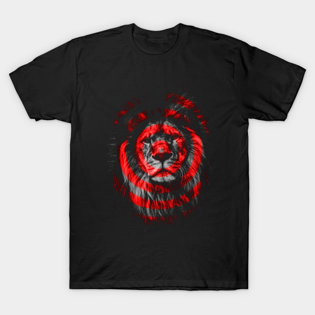 Lion with red circle T-Shirt by Aldebaran